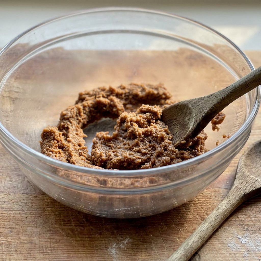 A stack of soft chewy molasses cookies with crackly tops inside a vintage glass jar
