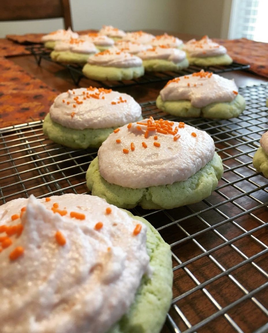 Soft lofthouse copycat cookies with pink frosting and sprinkles