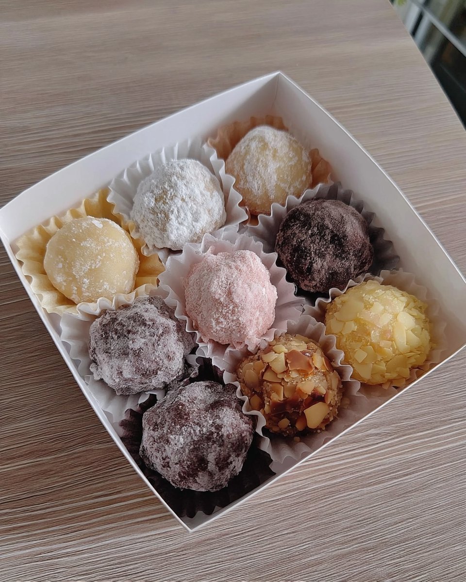 Soft and chewy snowball cookies piled in a vintage glass bowl