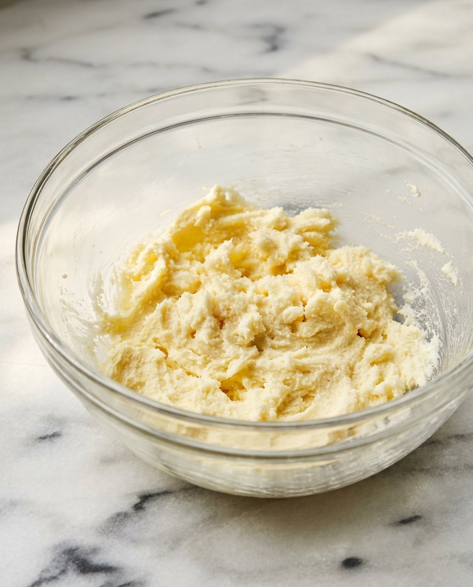 Raw ingredients for soft sugar cookies including butter and vanilla.