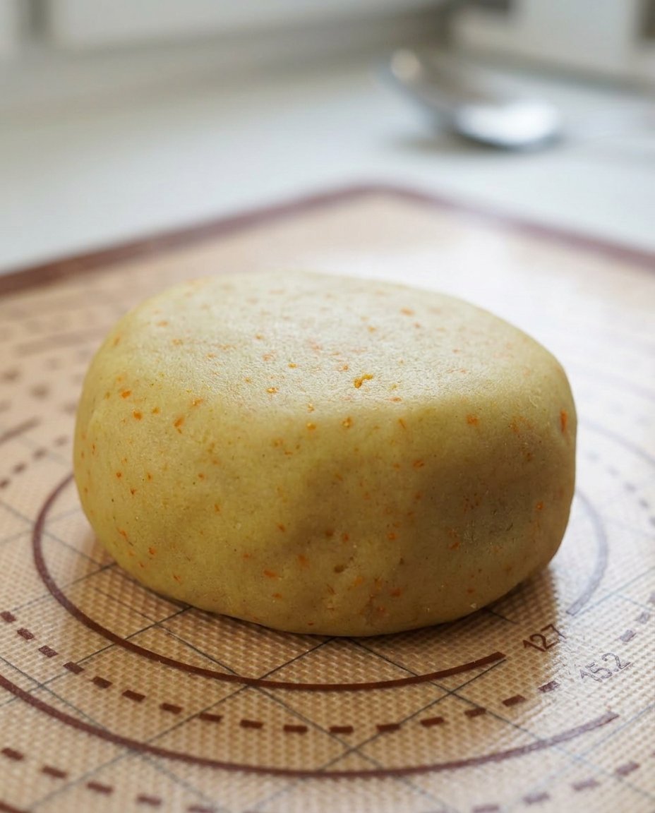 Ingredients for spritz cookies including softened butter, flour, and extracts