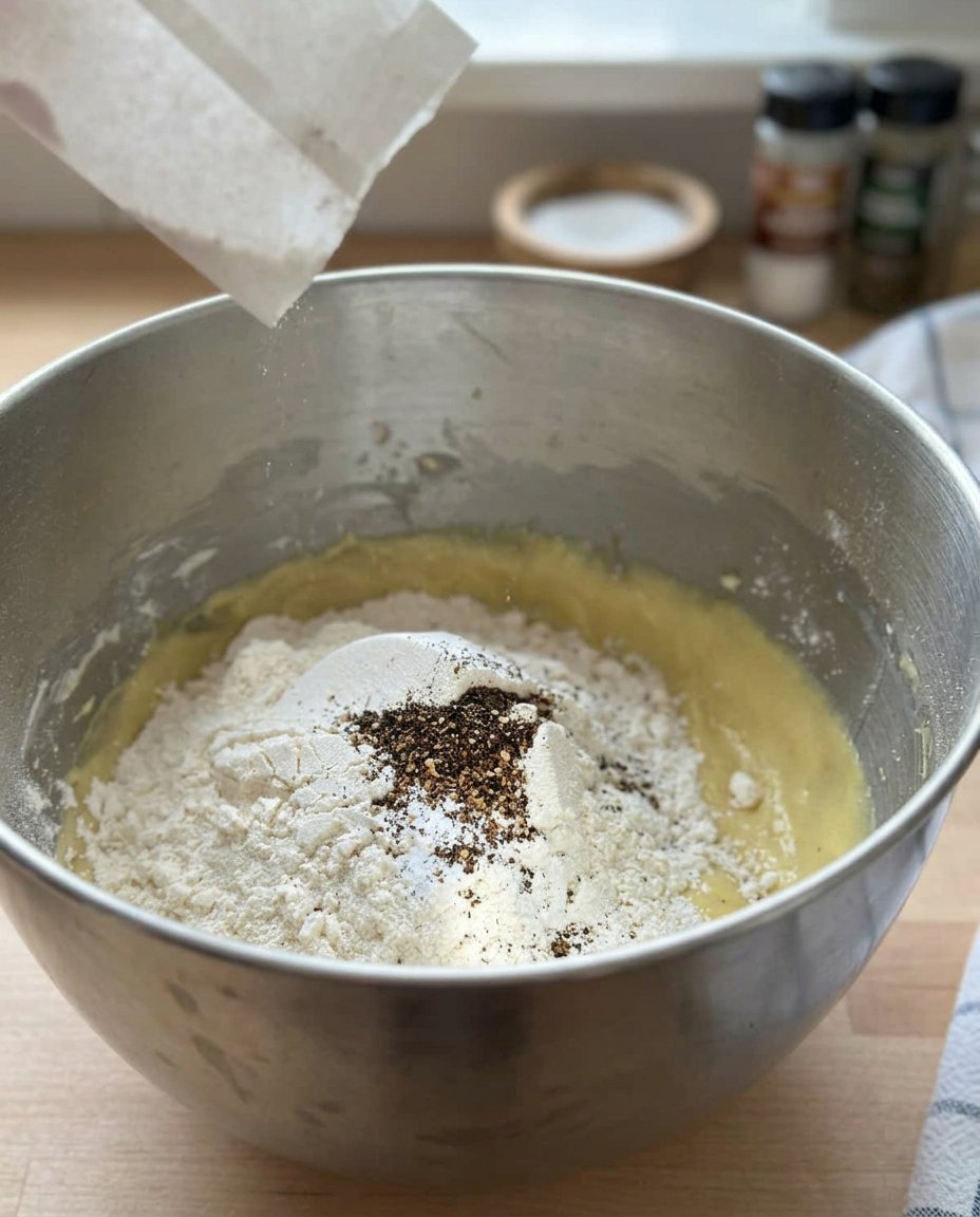 Pricking shortbread dough with a fork on a baking sheet.