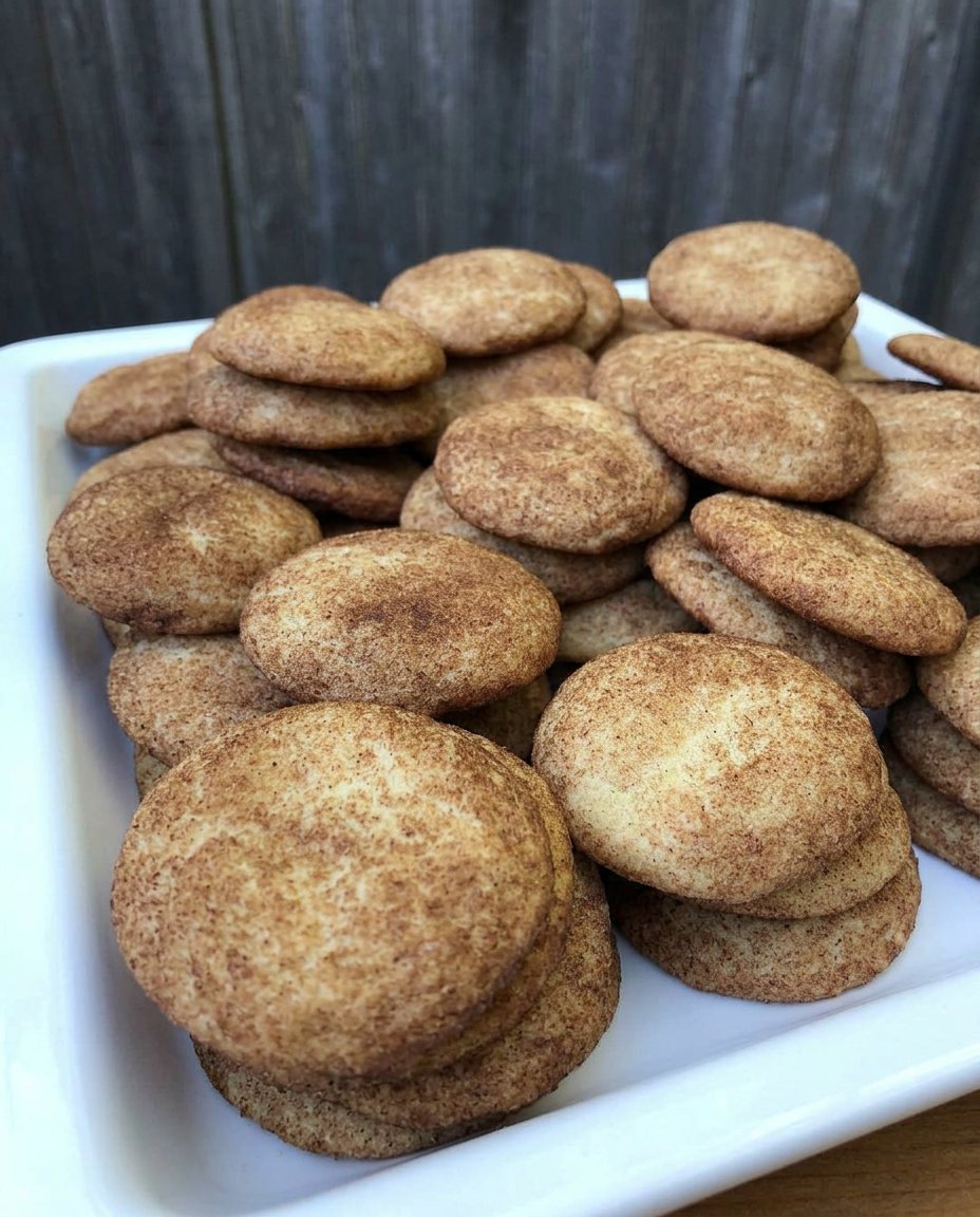 Golden gluten free snickerdoodles cooling on a wire rack with cinnamon sugar dusting