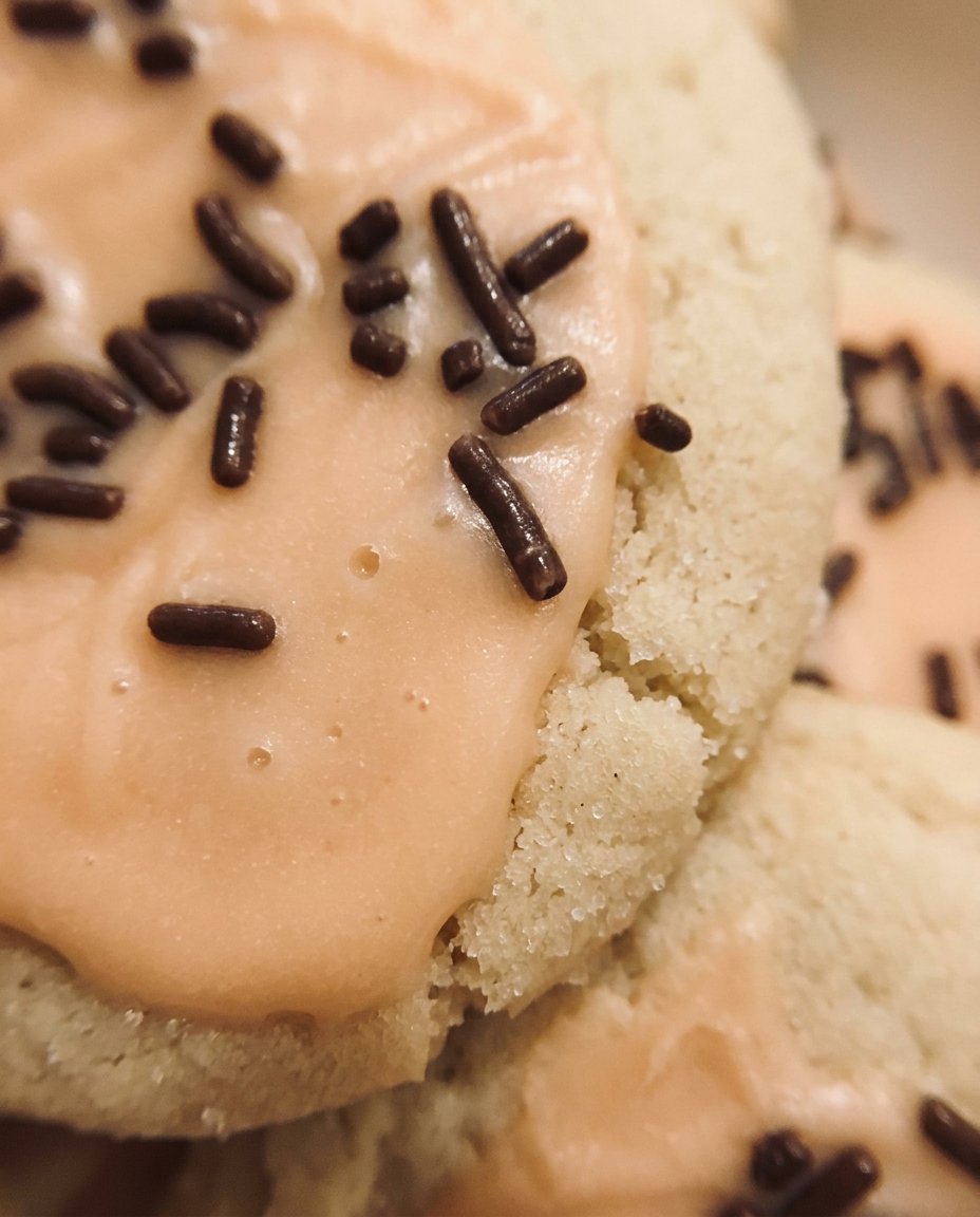 A variety of decorated vegan sugar cookies arranged on a vintage white platter