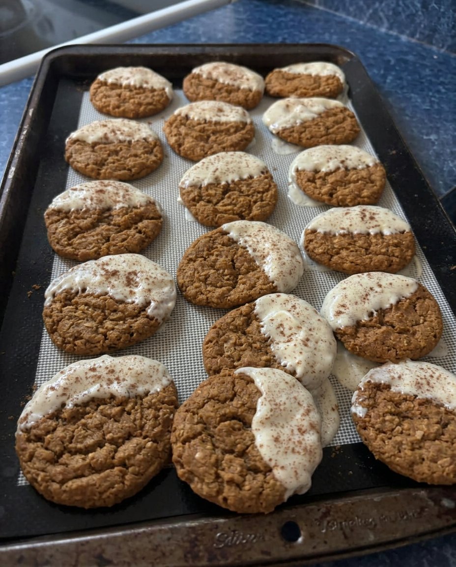 Paleo gingerbread cookies served with a warm cup of tea
